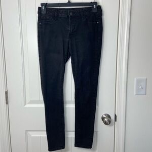 EUC Old Navy women’s black rockstar super skinny mid-rise stretch jeans‎ size 10